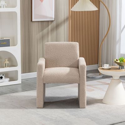 Presley 1-Seater Fabric Accent Chair - Beige - With 2-Year Warranty